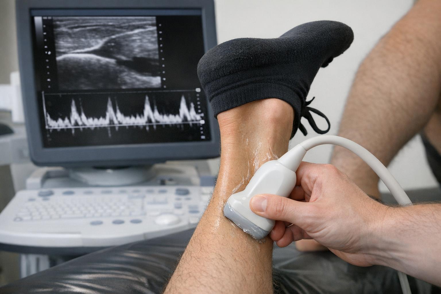 Badanie ultrasonograficzne ścięgna Achillesa podczas dynamicznej oceny